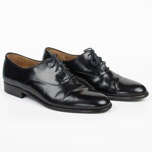 Mario Bruni Italian Men's Leather Lace Up Oxfords Shoes Black sz 8.5